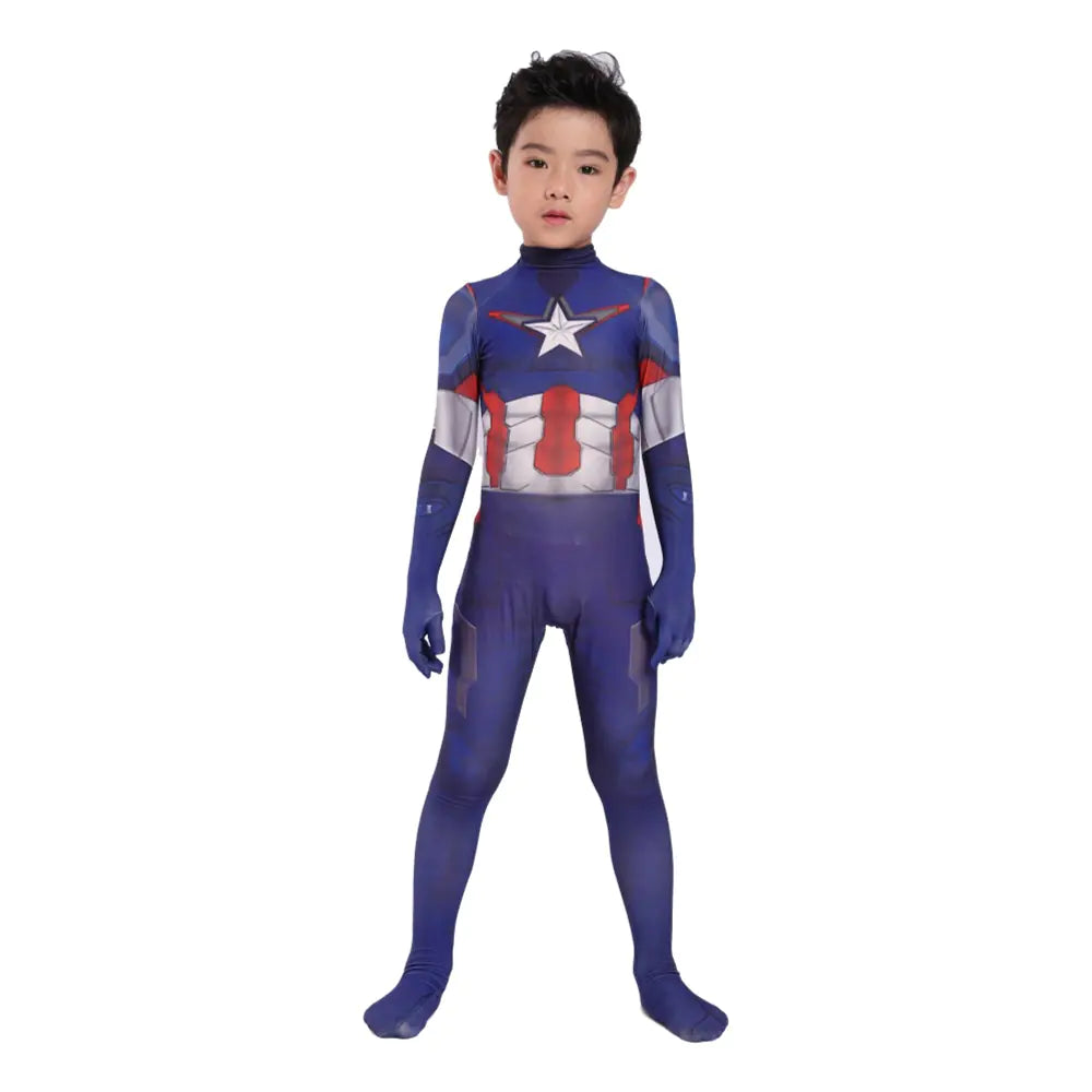 Captain America Kids Costume with Cape for Halloween