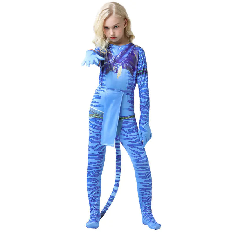 Halloween Cosplay Costume Avatar Adults Kids BodysuiHalloween Cosplay Costume Avatar Adults Kids Bo