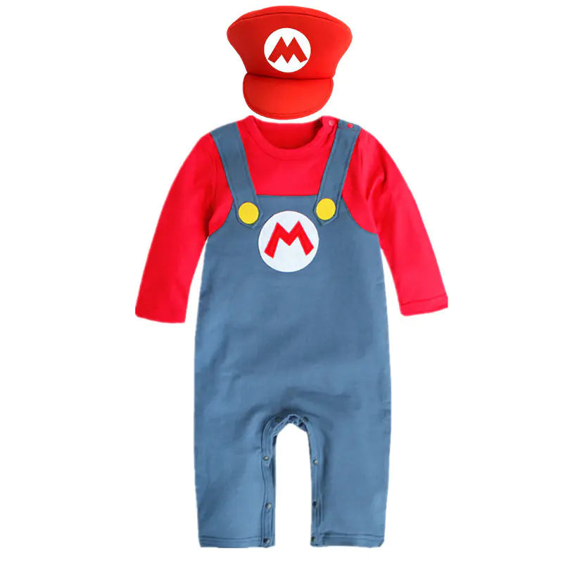 Mario Cotton Baby Bodysuit - Super Mario Costume Set