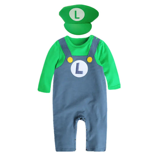 Mario Cotton Baby Bodysuit - Super Mario Costume Set