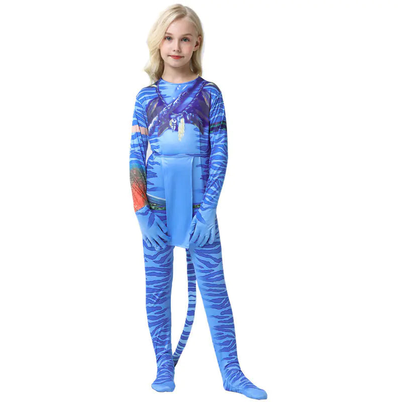 Halloween Cosplay Costume Avatar Adults Kids BodysuiHalloween Cosplay Costume Avatar Adults Kids Bo