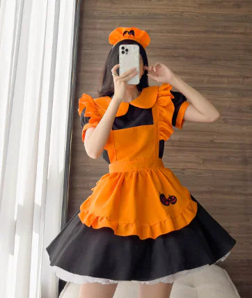 Embroidered Polyester Maid Outfit for Halloween