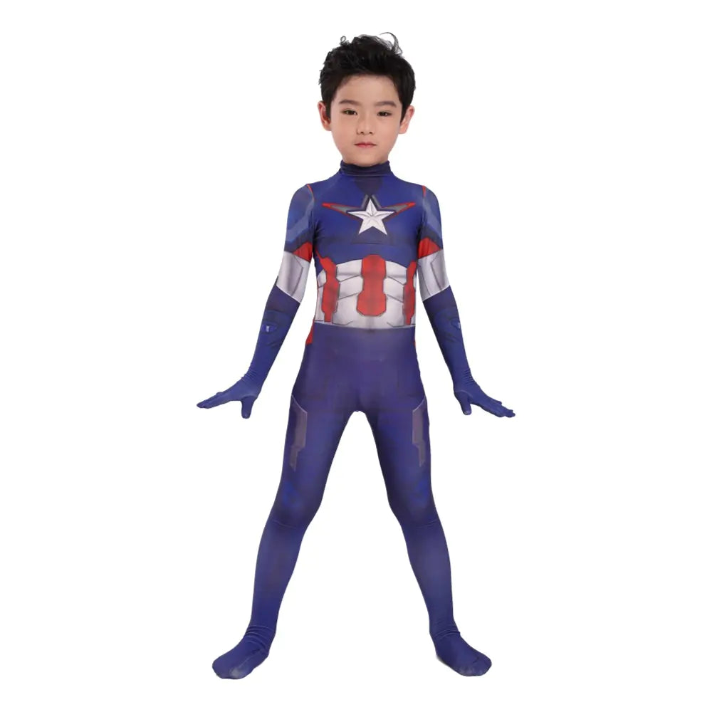 Captain America Kids Costume with Cape for Halloween