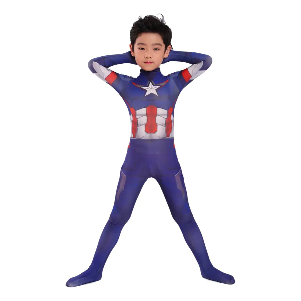 Captain America Kids Costume with Cape for Halloween