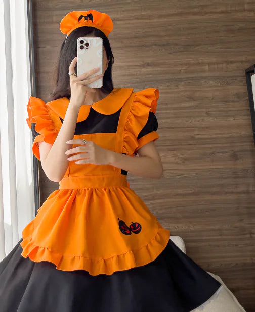 Embroidered Polyester Maid Outfit for Halloween