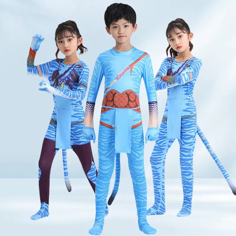 Halloween Cosplay Costume Avatar Adults Kids BodysuiHalloween Cosplay Costume Avatar Adults Kids Bo